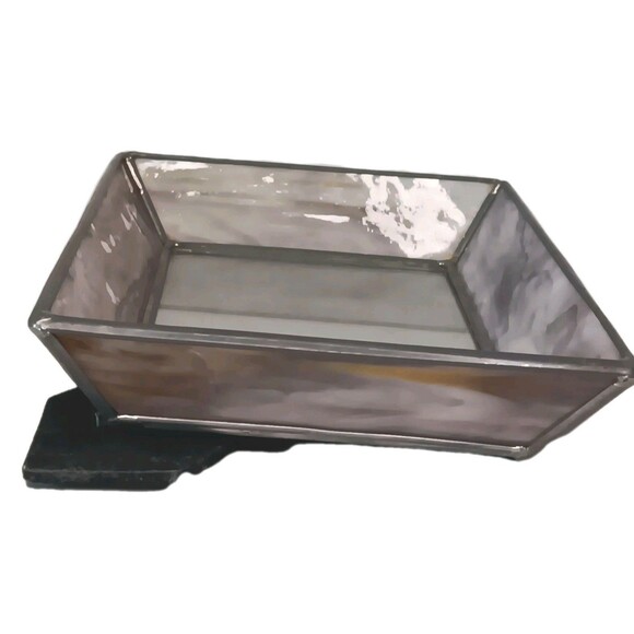 Vintage Light Purple Slag Stained Glass Photo Frame 7.5" x 6.5" Fits 4" x 6" - Picture 10 of 14